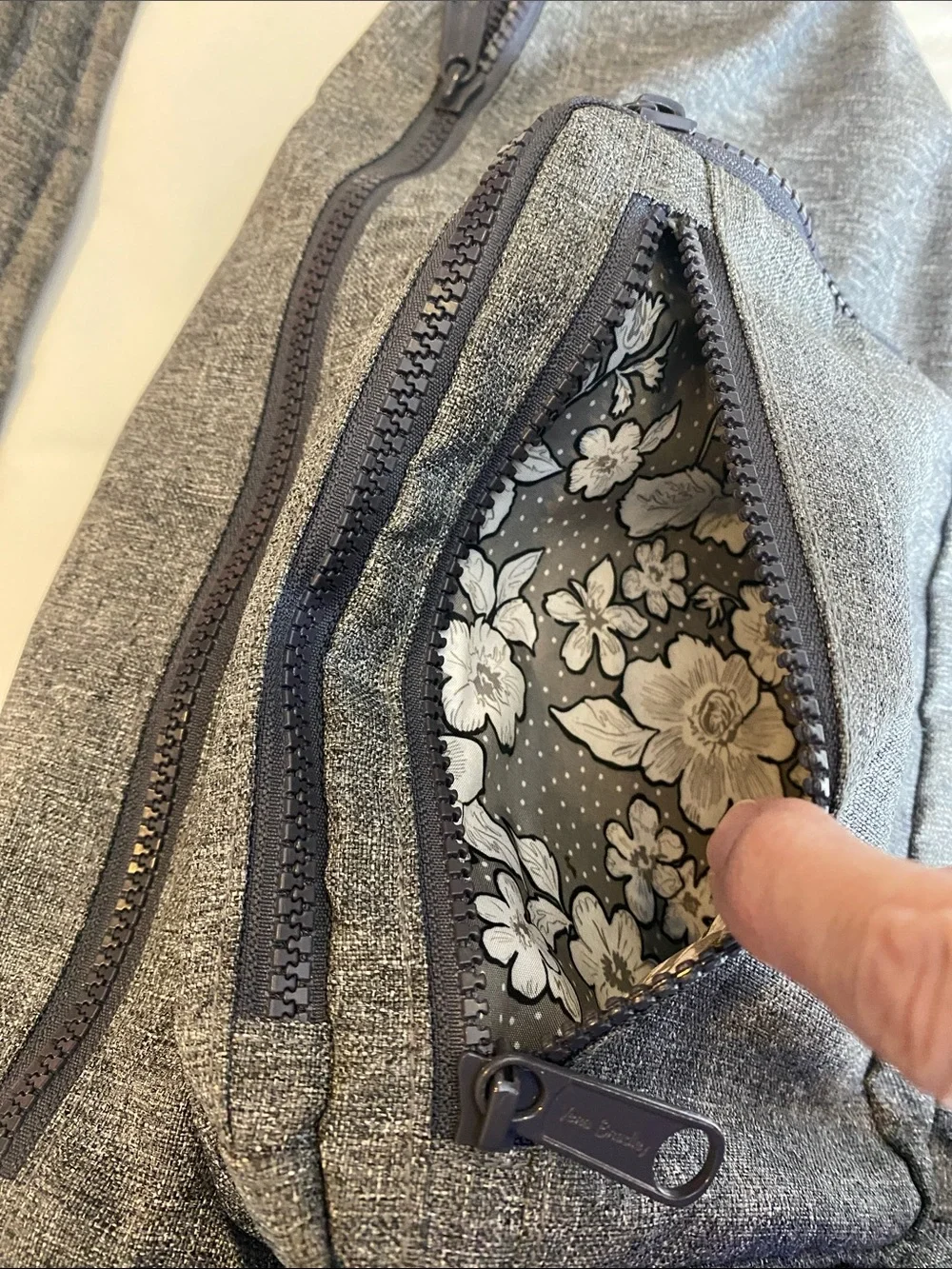 Vera Bradley ReActive Gray Heather Sling Backpack NWOT Travel Crossbody - Picture 13 of 16